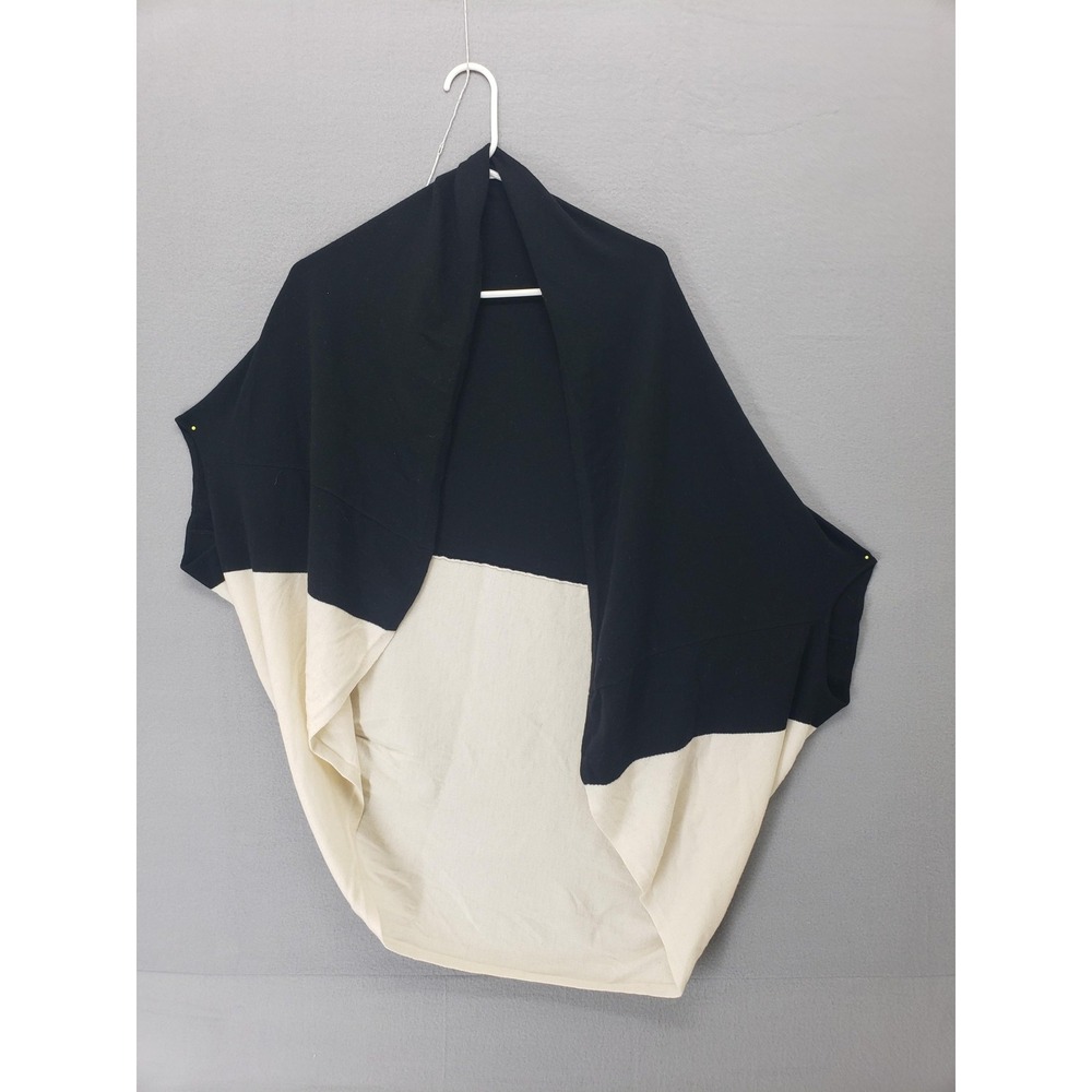 Lagonist Sweater Womens Large Black White Colorblock Drape Cardigan Wool Blend